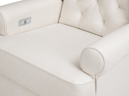 M21987PCMEW,Namesake,Harbour Power Recliner in Performance Cream Eco-Weave