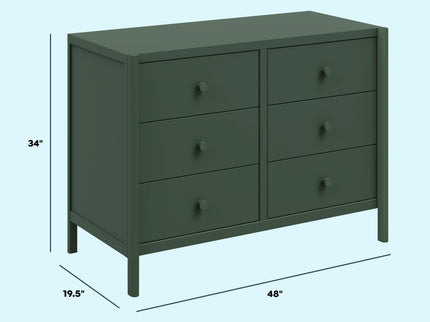 M25126FRGR,DaVinci,Birdie 6-Drawer Dresser in Forest Green