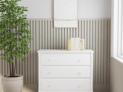 M7323W,DaVinci,Jenny Lind Spindle 3-Drawer Dresser in White
