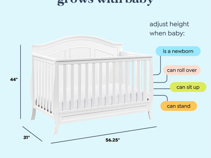 M20101W,DaVinci,Emmett 4-in-1 Convertible Crib in White