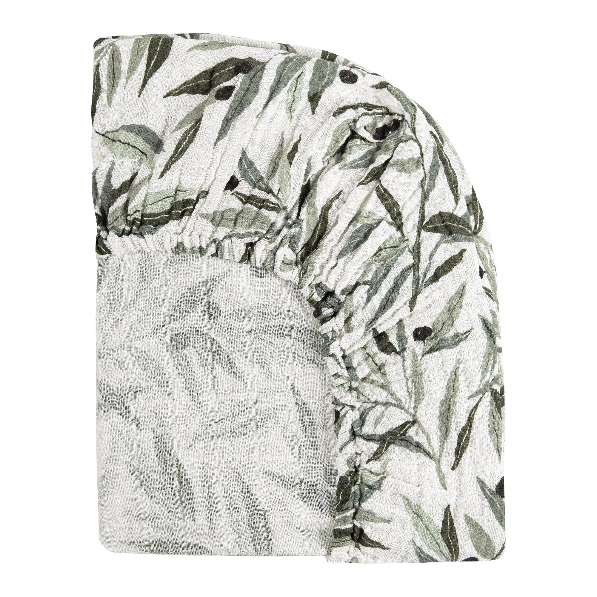 T28234,Babyletto,Olive Branches Muslin All-Stages Bassinet Sheet in GOTS Certified Organic Cotton