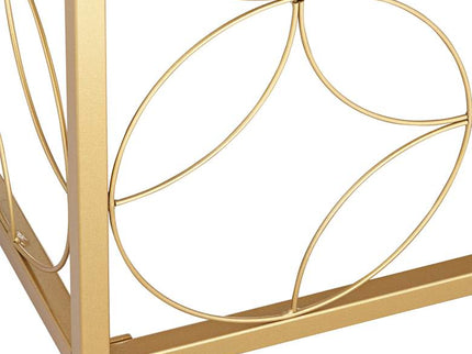 Karin 17" Wide Faux Marble and Gold Side Table