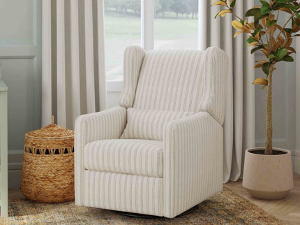 F19587PCDS,Carter's,Arlo Recliner and Swivel Glider in Performance Charcoal Double Stripe Linen