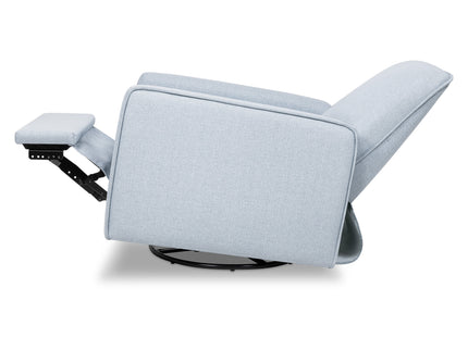 M19387PCET,DaVinci,Penny Swivel Recliner in Performance Blue Chambray Eco-Twill