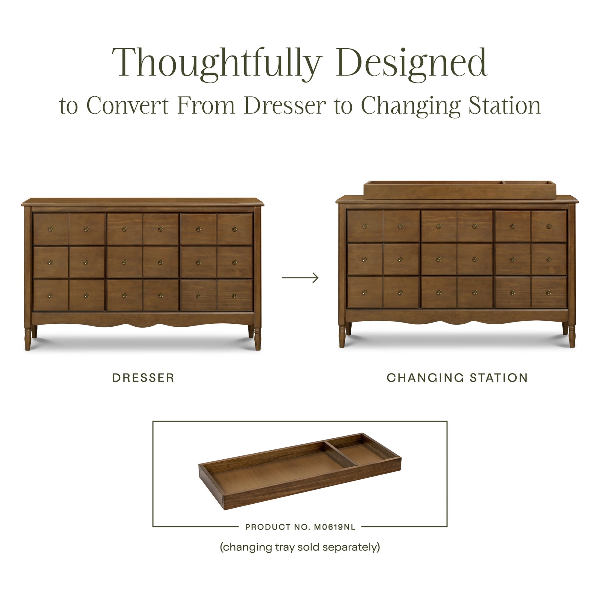 M7128NL,Namesake,Liberty 9-Drawer Assembled Dresser in Natural Walnut