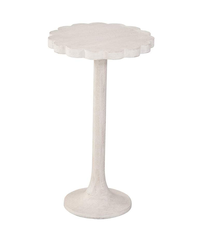 Keiran 12" Wide White-Washed Mango Wood Accent Table