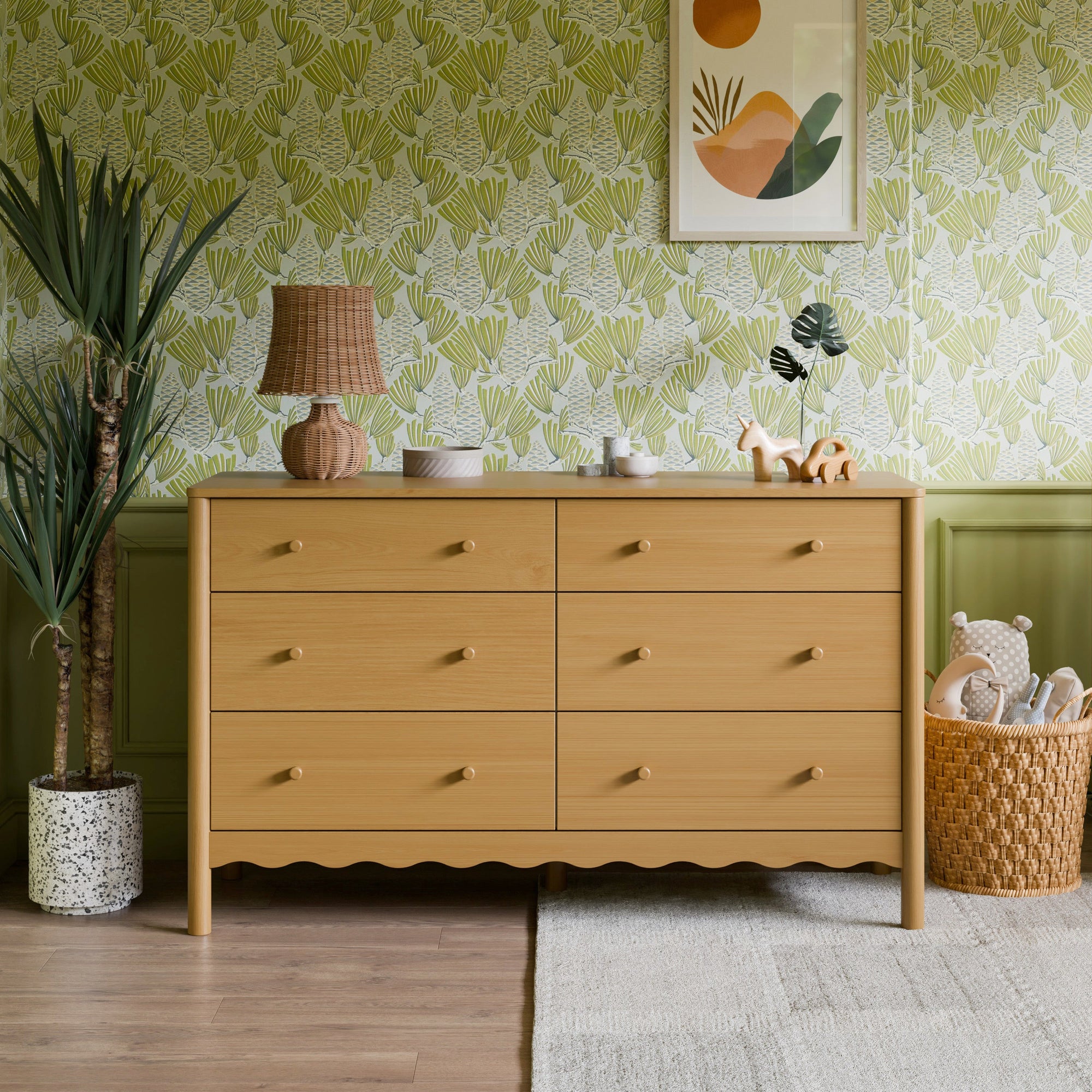 M27916HY,Swell 6-Drawer Assembled Dresser in Honey
