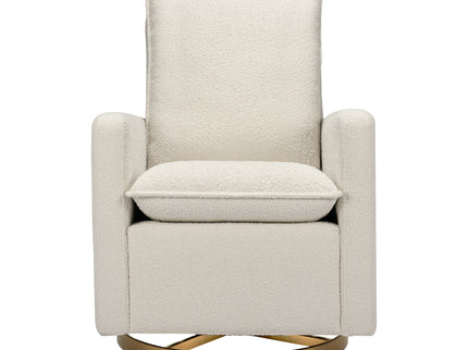 M20987WBG,Babyletto,Cali Pillowback Swivel Glider in Ivory Boucle w/ Gold Base