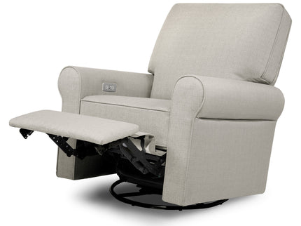 B17787PGET,Monogram by Namesake,Monroe Pillowback Power Recliner in Performance Grey Eco-Twill