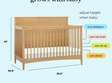 M27301HY,DaVinci,Frem 4-in-1 Convertible Crib in Honey