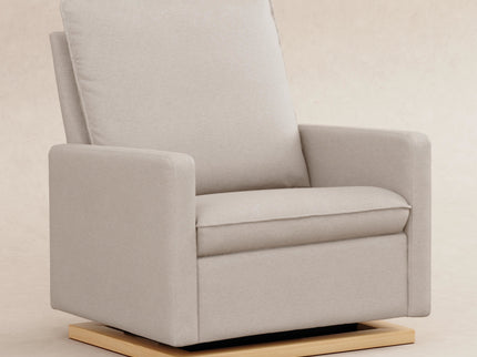 M20984PBEWLB,Babyletto,Cali Pillowback Chair and a Half Glider in Performance Beach Eco-Weave w/ Light Wood Base