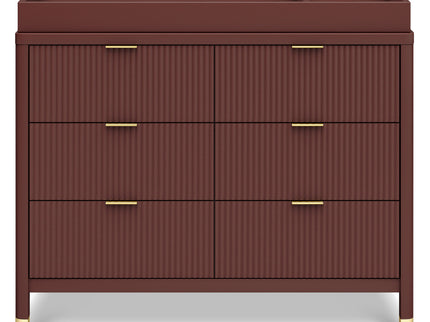 M26716CR,Namesake,Brimsley Tambour 6-Drawer Assembled Dresser in Crimson