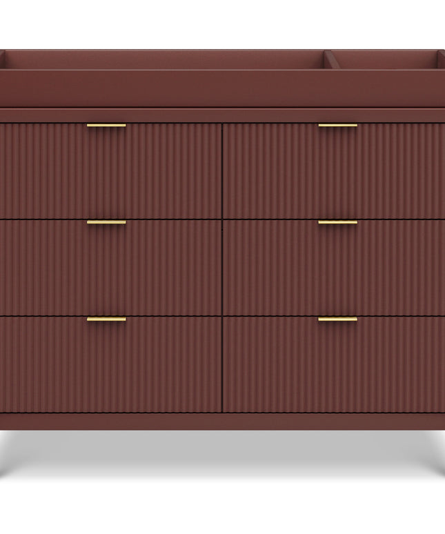 M26716CR,Namesake,Brimsley Tambour 6-Drawer Assembled Dresser in Crimson