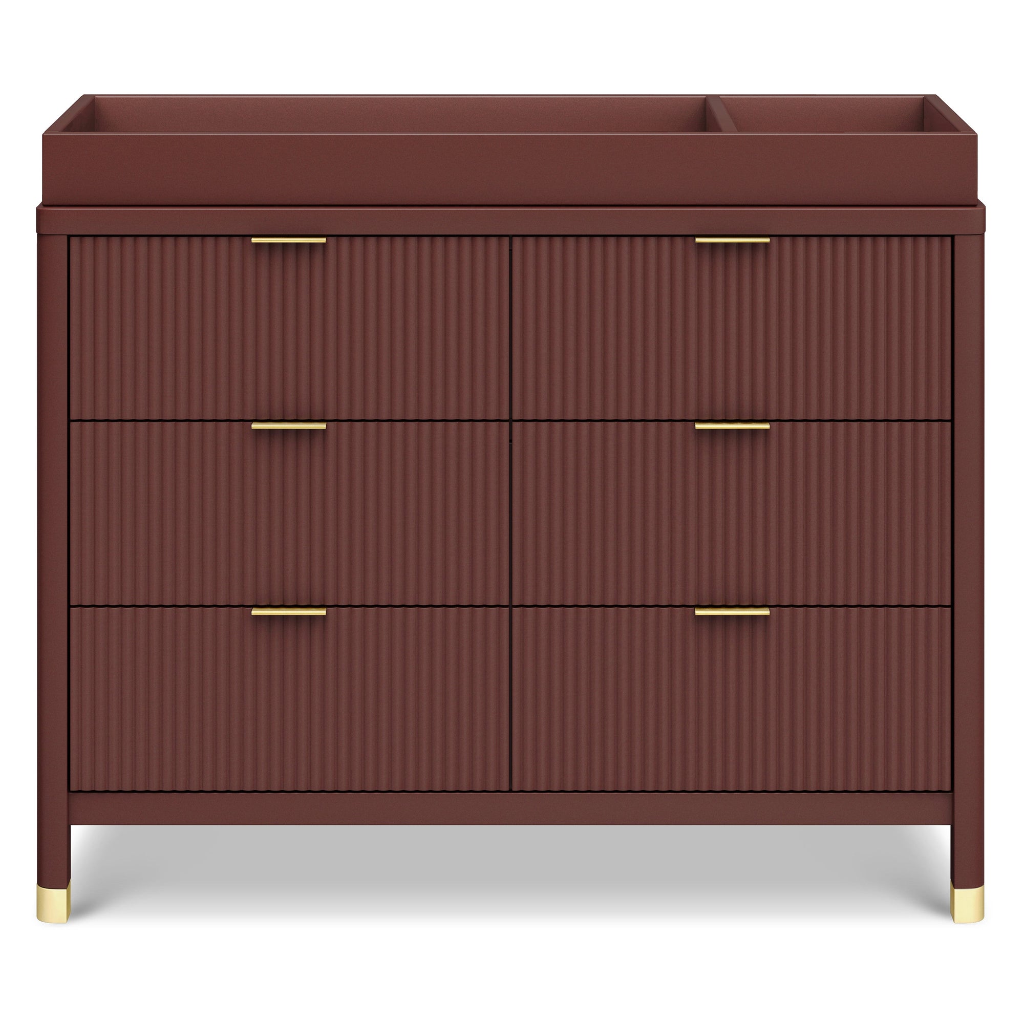 M26716CR,Namesake,Brimsley Tambour 6-Drawer Assembled Dresser in Crimson