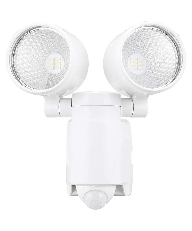 King White Dual Head Solar LED Motion Sensor Security Light