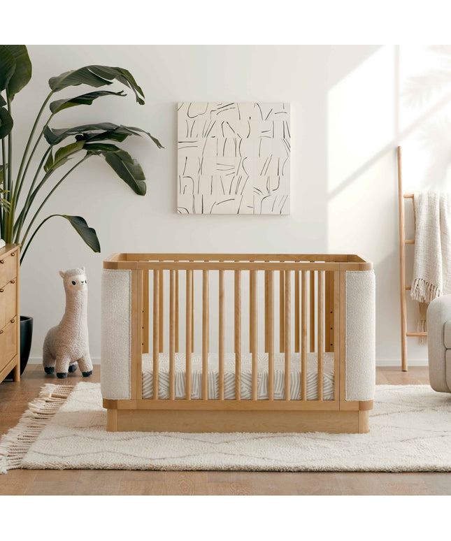 M26201HYWB,Babyletto,Bondi Boucle 4-in-1 Convertible Crib w/ Toddler Bed Kit in Honey with Ivory Boucle