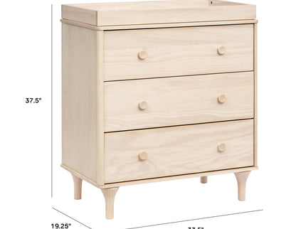 M9023NX,Babyletto,Lolly 3-Drawer Changer Dresser w/Removable Changing Tray in Washed Natural
