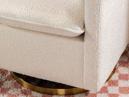 M20987WBG,Babyletto,Cali Pillowback Swivel Glider in Ivory Boucle w/ Gold Base