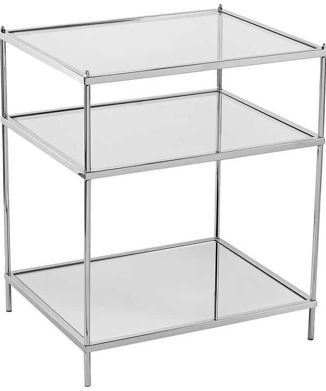 Knox 22" Wide Metallic Chrome Side Table