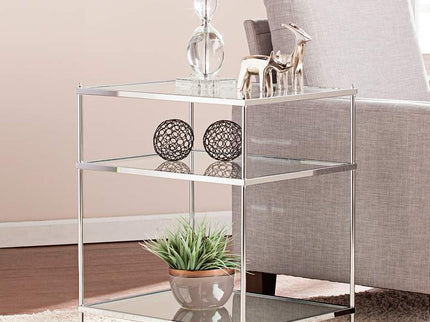 Knox 22" Wide Metallic Chrome Side Table
