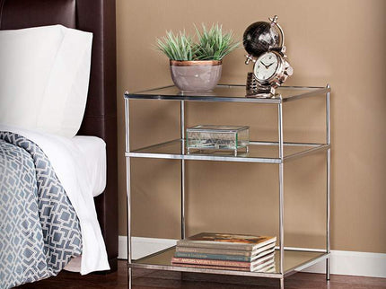 Knox 22" Wide Metallic Chrome Side Table