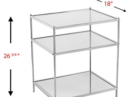 Knox 22" Wide Metallic Chrome Side Table