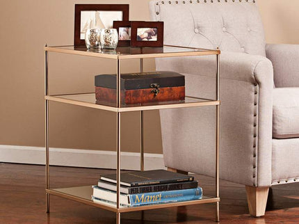 Knox 22" Wide Metallic Gold Side Table