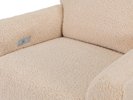 M24087CSGDB,Nursery Works,Sunday Power Recliner and Swivel Glider in Chai Shearling w/ Dark Wood Base