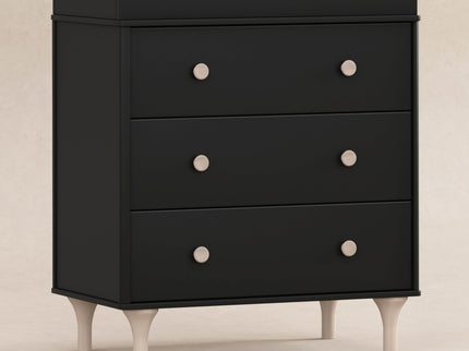 M9023BNX,Babyletto,Lolly 3-Drawer Changer Dresser w/Removable Changing Tray in Black/Washed Natural