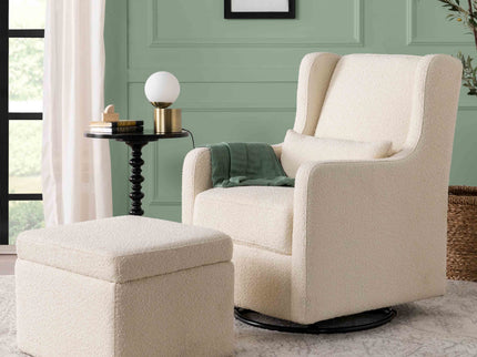 F18787WB,Carter's,Adrian Swivel Glider with Storage Ottoman in Ivory Boucle