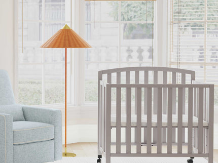 M18198G,DaVinci,Dylan Folding Portable 3-in-1 MiniCrib and TwinBed in Grey