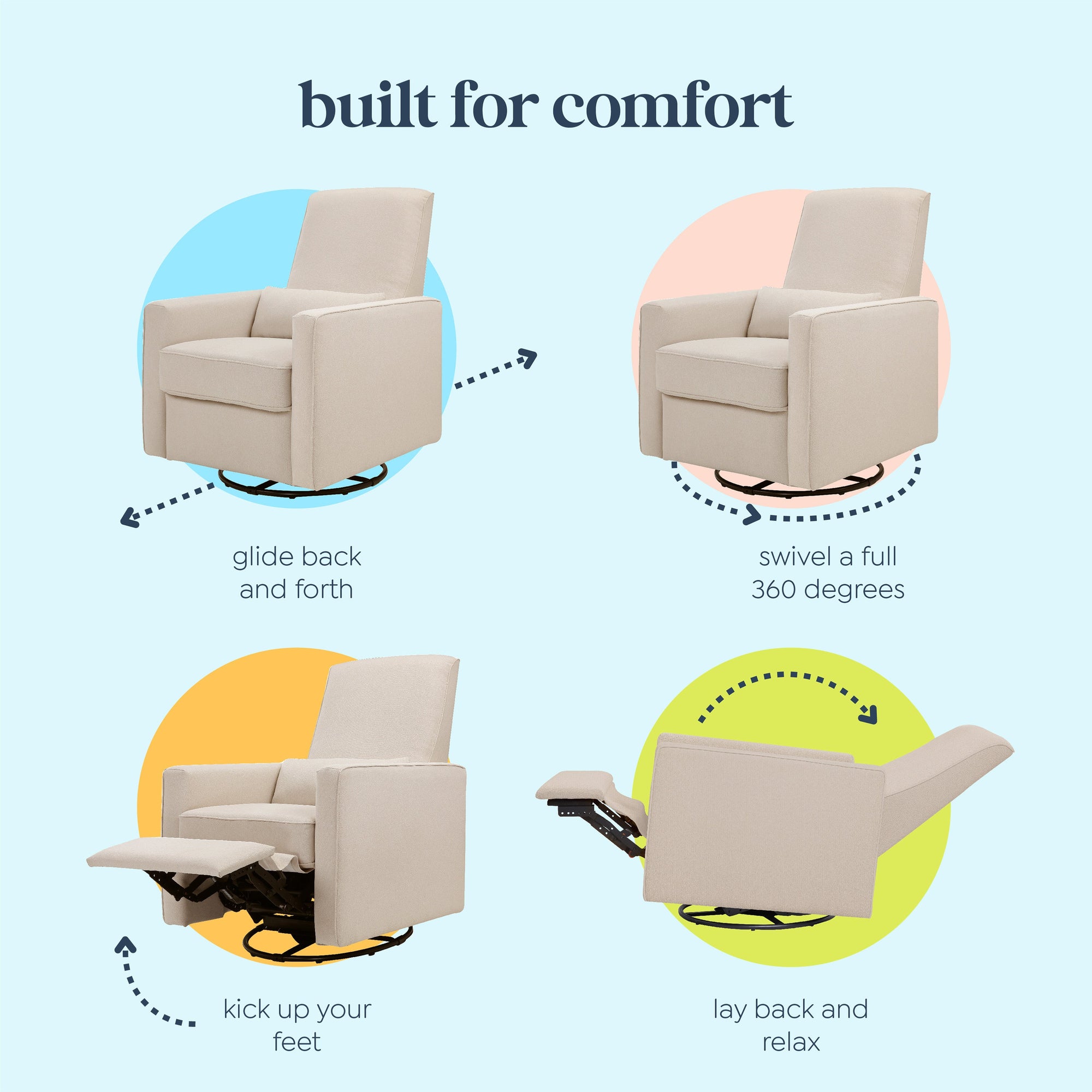 M10887CM,DaVinci,Piper Recliner in Cream Finish w/Cream Piping