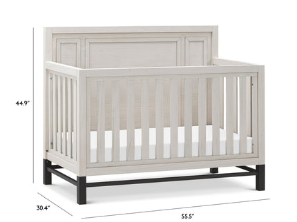 B25801WDF,Monogram by Namesake,Newbern 4-in-1 Convertible Crib in White Driftwood