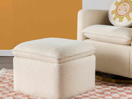 M20985WB,Babyletto,Cali Storage Ottoman in Ivory Boucle