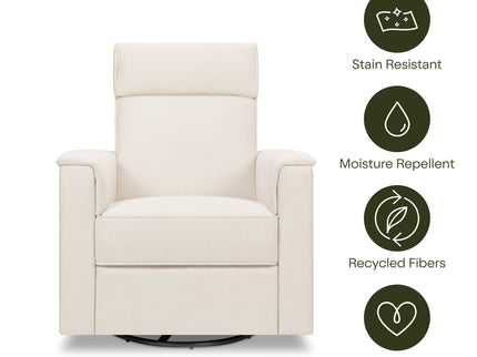 M17183PCMEW,Namesake,Willa Deluxe Power Glider Recliner w/Heat&Massage in Performance Cream Eco-Weave