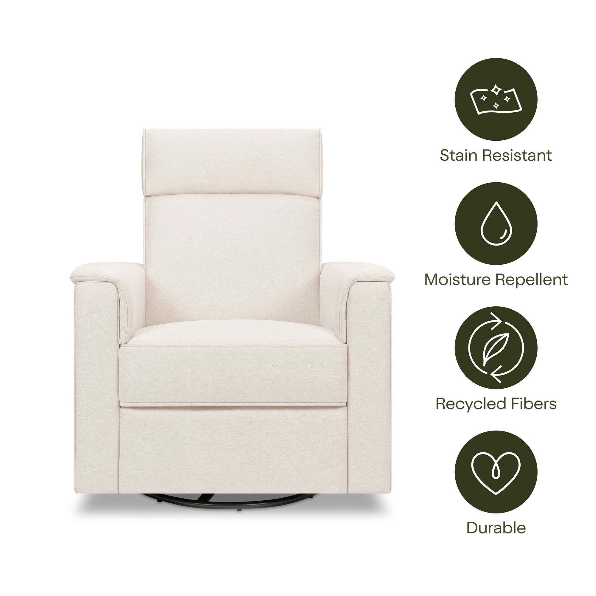 M17183PCMEW,Namesake,Willa Deluxe Power Glider Recliner w/Heat&Massage in Performance Cream Eco-Weave