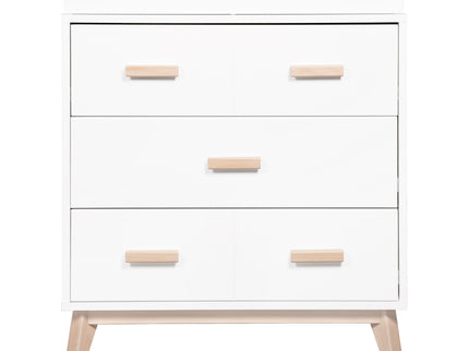 M5823WNX,Babyletto,Scoot 3-Drawer Changer Dresser in White/Washed Natural Finish