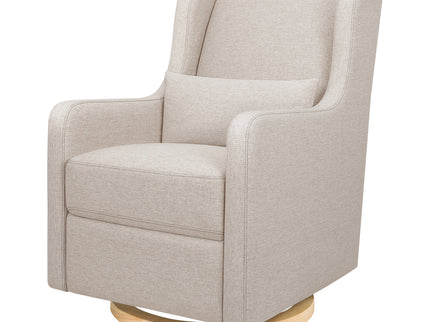 M22187PBEWLB,Babyletto,Wally Swivel Glider in Performance Beach Eco-Weave w/ Light Wood Base
