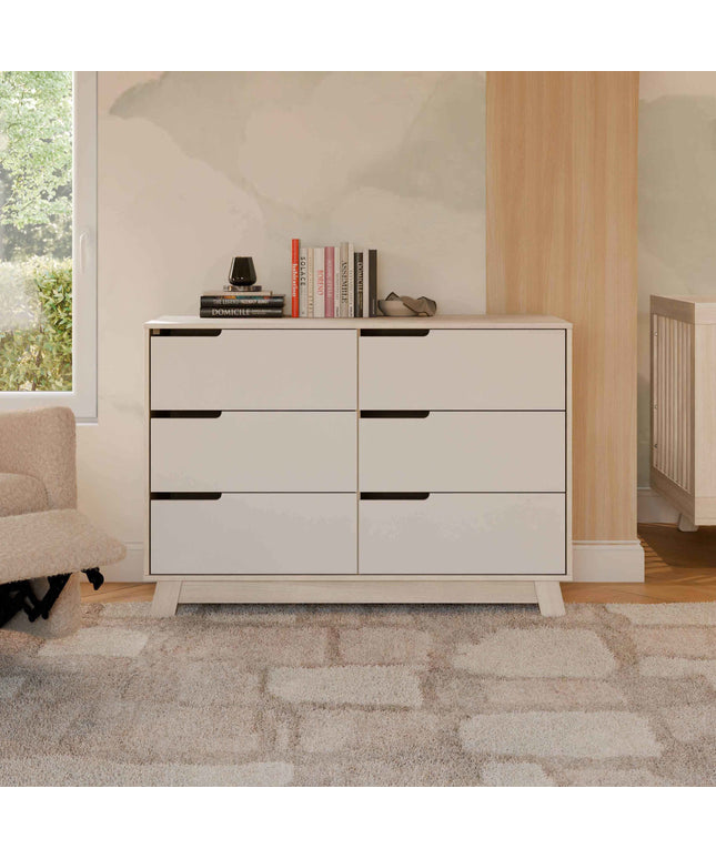 M4216NXW,Babyletto,Hudson 6-Drawer Double Dresser  Assembled in Washed Natural and White