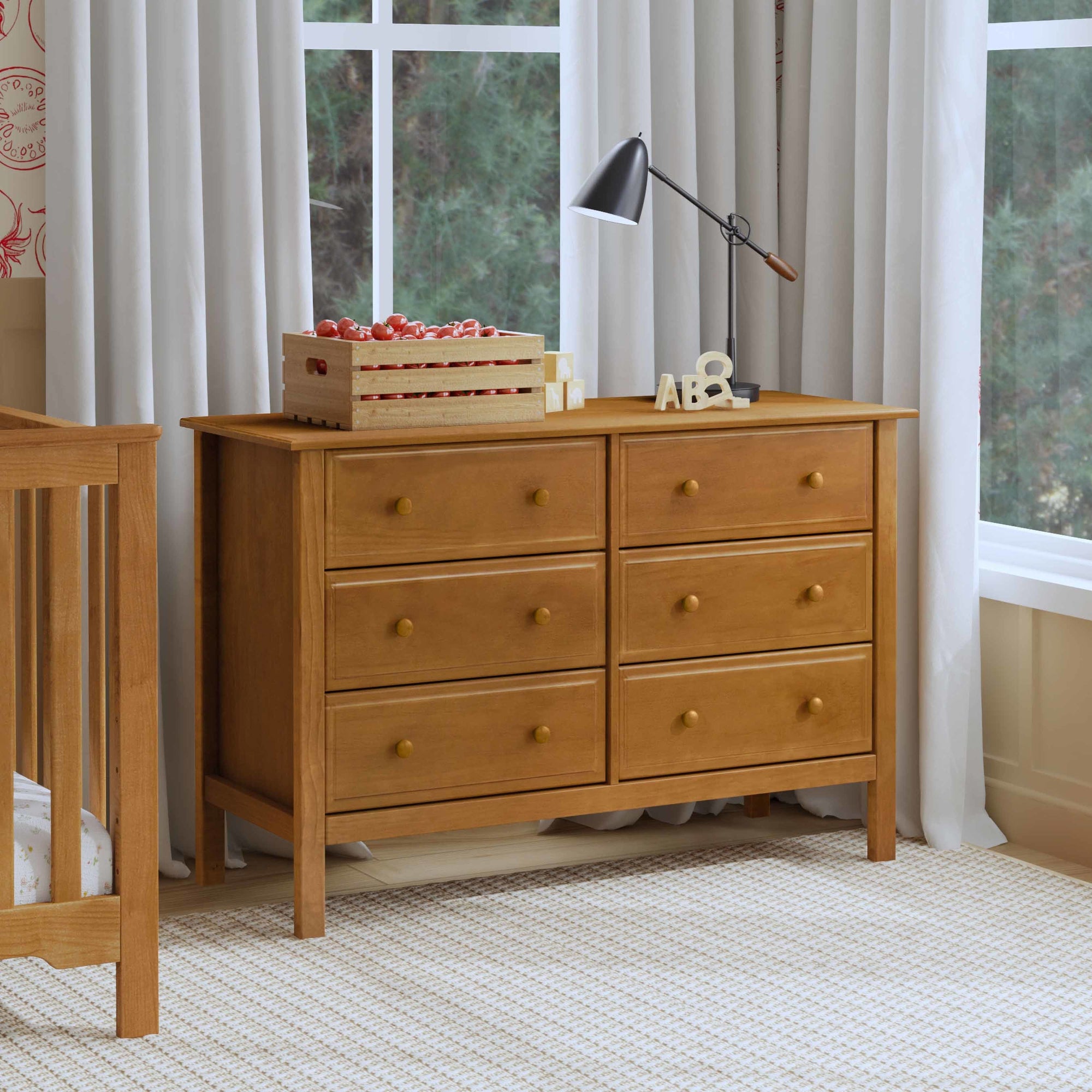 M5966CT,DaVinci,Jayden 6-Drawer Double Wide Dresser In Chestnut