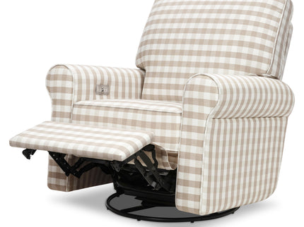 B17787TGH,Monogram by Namesake,Monroe Pillowback Power Recliner in Tan Gingham