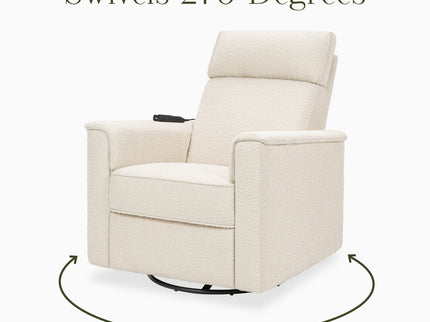 M17183PWB,Namesake,Willa Deluxe Power Glider Recliner w/Heat&Massage in Performance Ivory Boucle