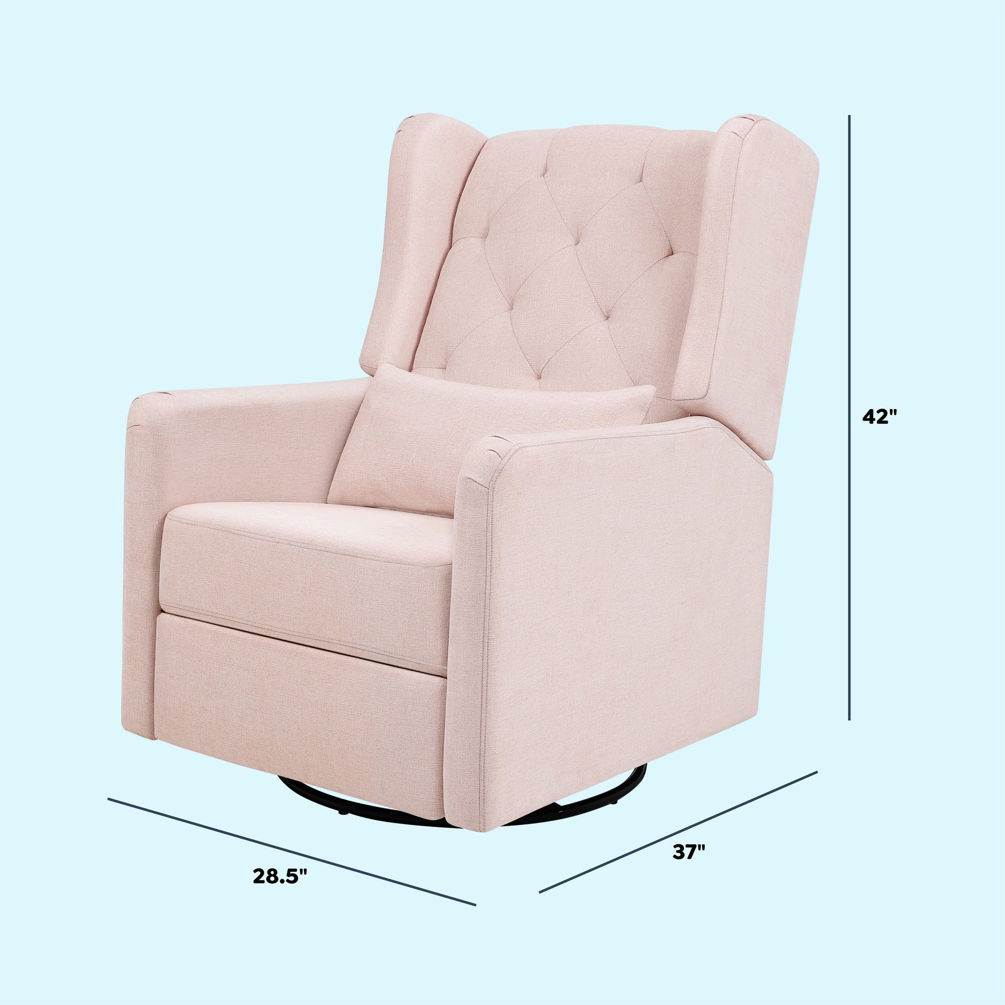 M22487PBPEW,DaVinci,Everly Recliner in Performance Pale Blush Pink Eco-Weave