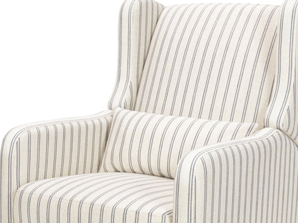 F19587PCDS,Carter's,Arlo Recliner and Swivel Glider in Performance Charcoal Double Stripe Linen