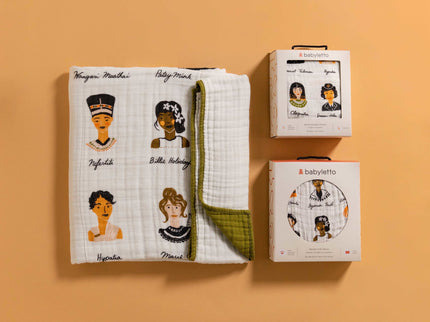 T28435,Babyletto,Women In History Muslin Crib Sheet in GOTS Certified Organic Cotton