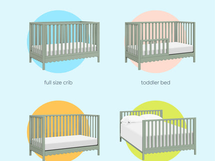 M27801LS,DaVinci,Sammy Scallop 4-in-1 Convertible Crib in Light Sage