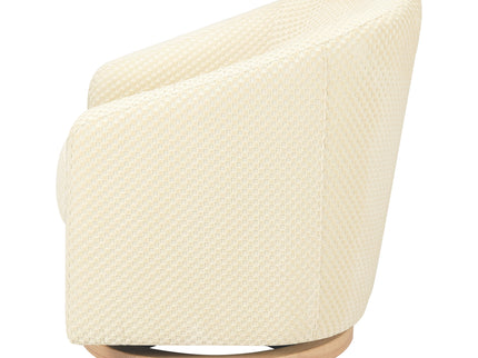 M5887IVCL,Babyletto,Madison Swivel Glider in Ivory Velvet Checker w/ Light Wood Base