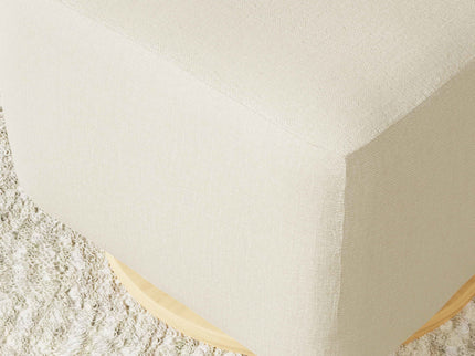 M26385PCMEWLB,Babyletto,Kiwi Gliding Ottoman in Performance Cream Eco-Weave w/ Light Wood Base