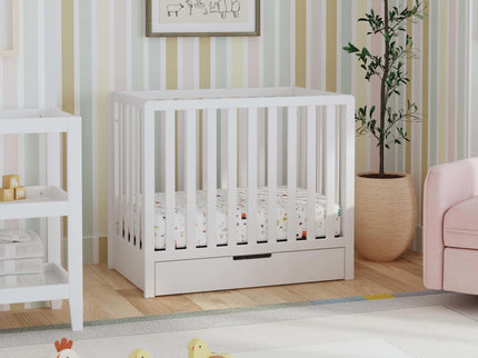 F11981W,Carter's,Colby 4-in-1 Convertible Mini Crib w/ Trundle in White