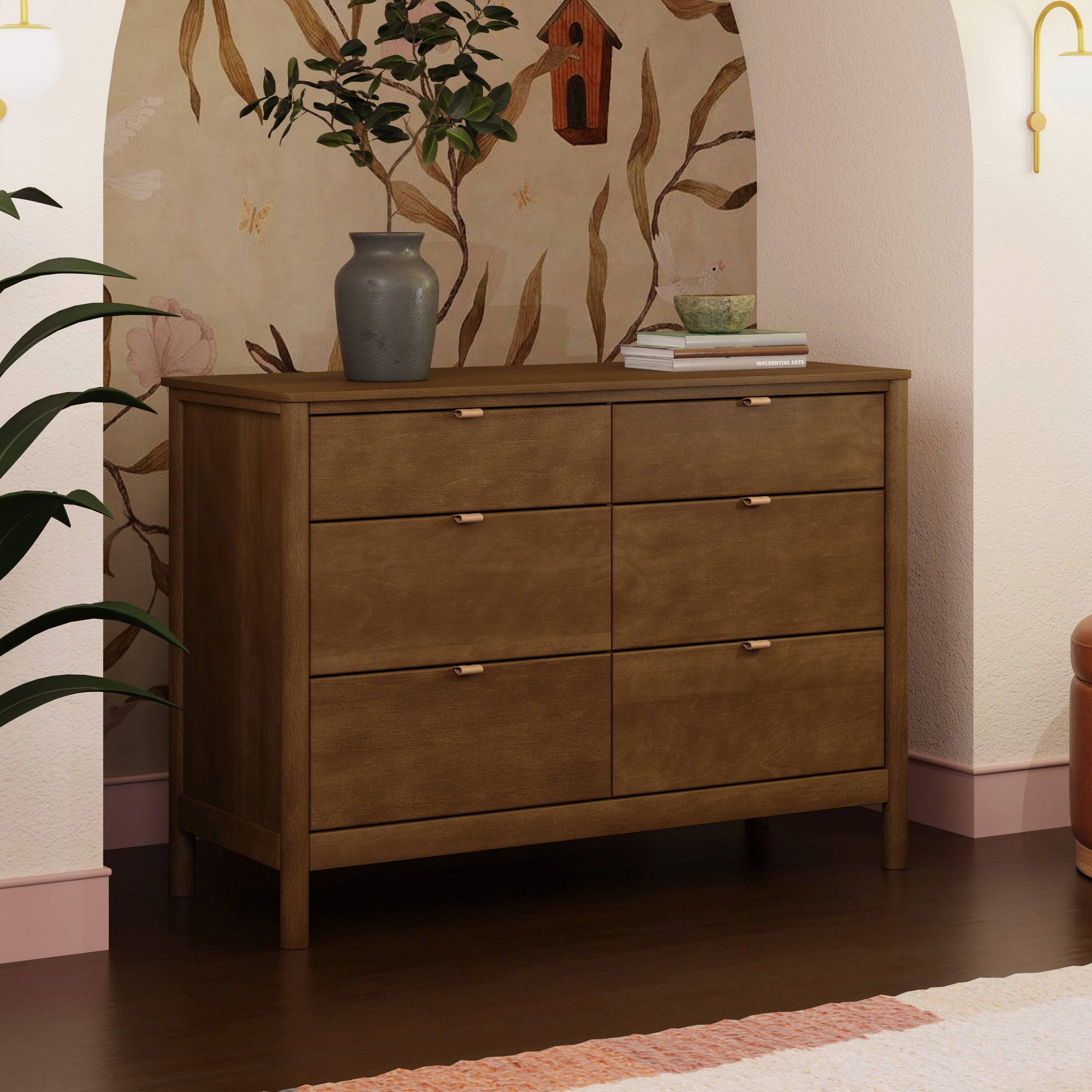 M25616NL,Babyletto,Bondi 6-Drawer Assembled Dresser in Natural Walnut